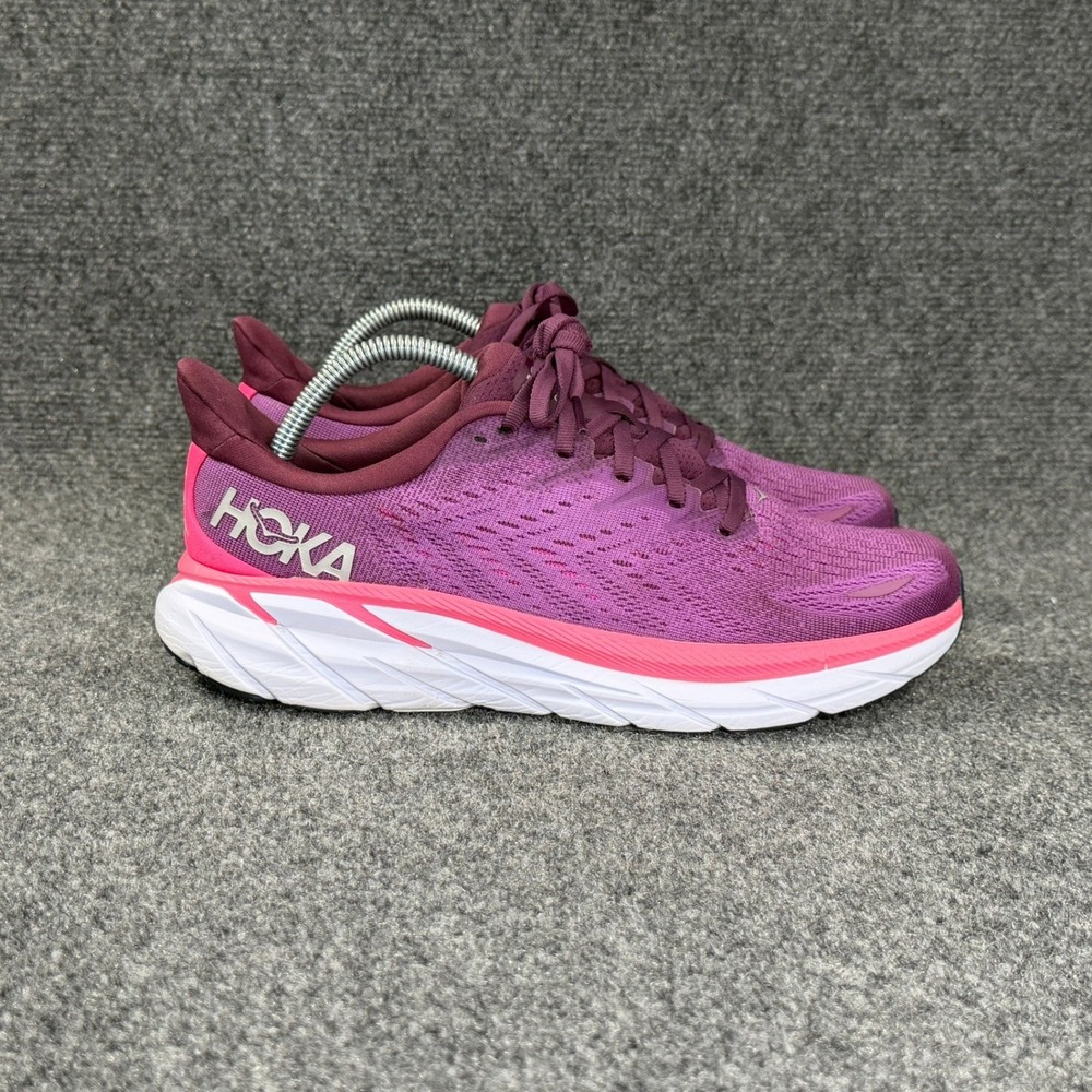 Hoka Clifton 8 Running Shoes Women's 9.5 Grape Wine Purple Athletic Run Training